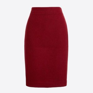J. Crew Burgundy Merlot Pencil Skirt in Wool